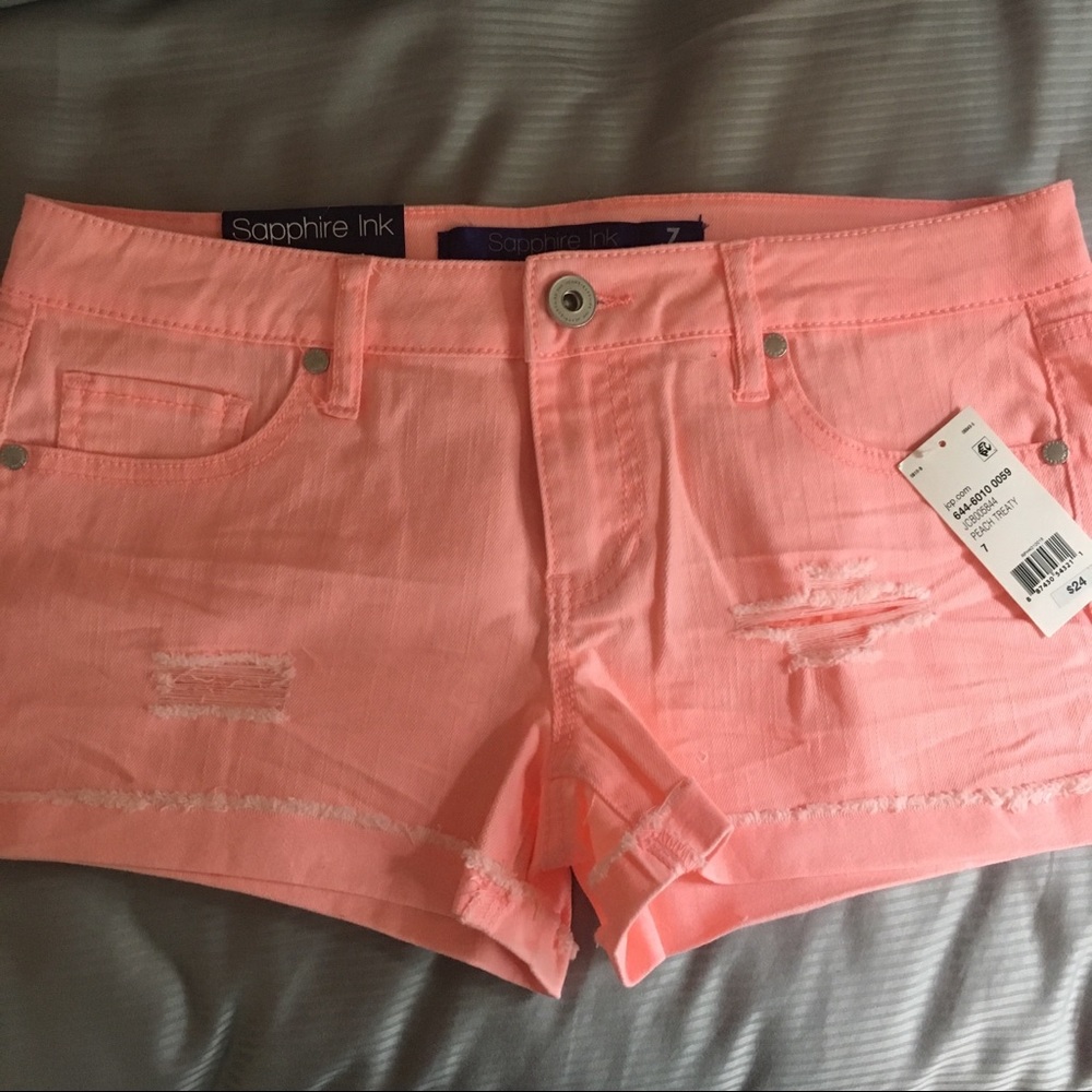 Sapphire Ink (JCP) Short - Peach, Size 7
